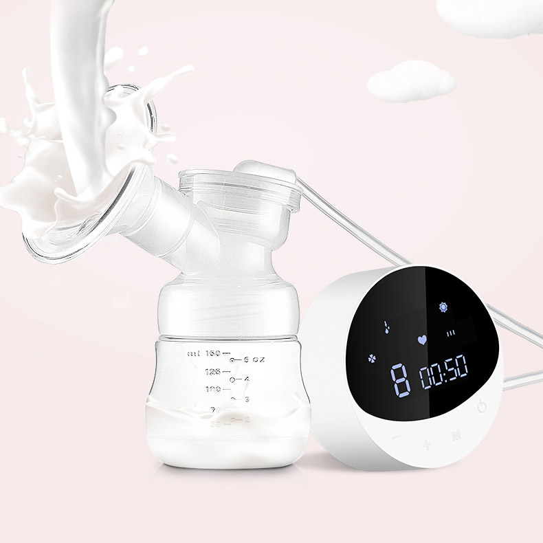 Электрический двусторонний молокоотсос большой круглой модели